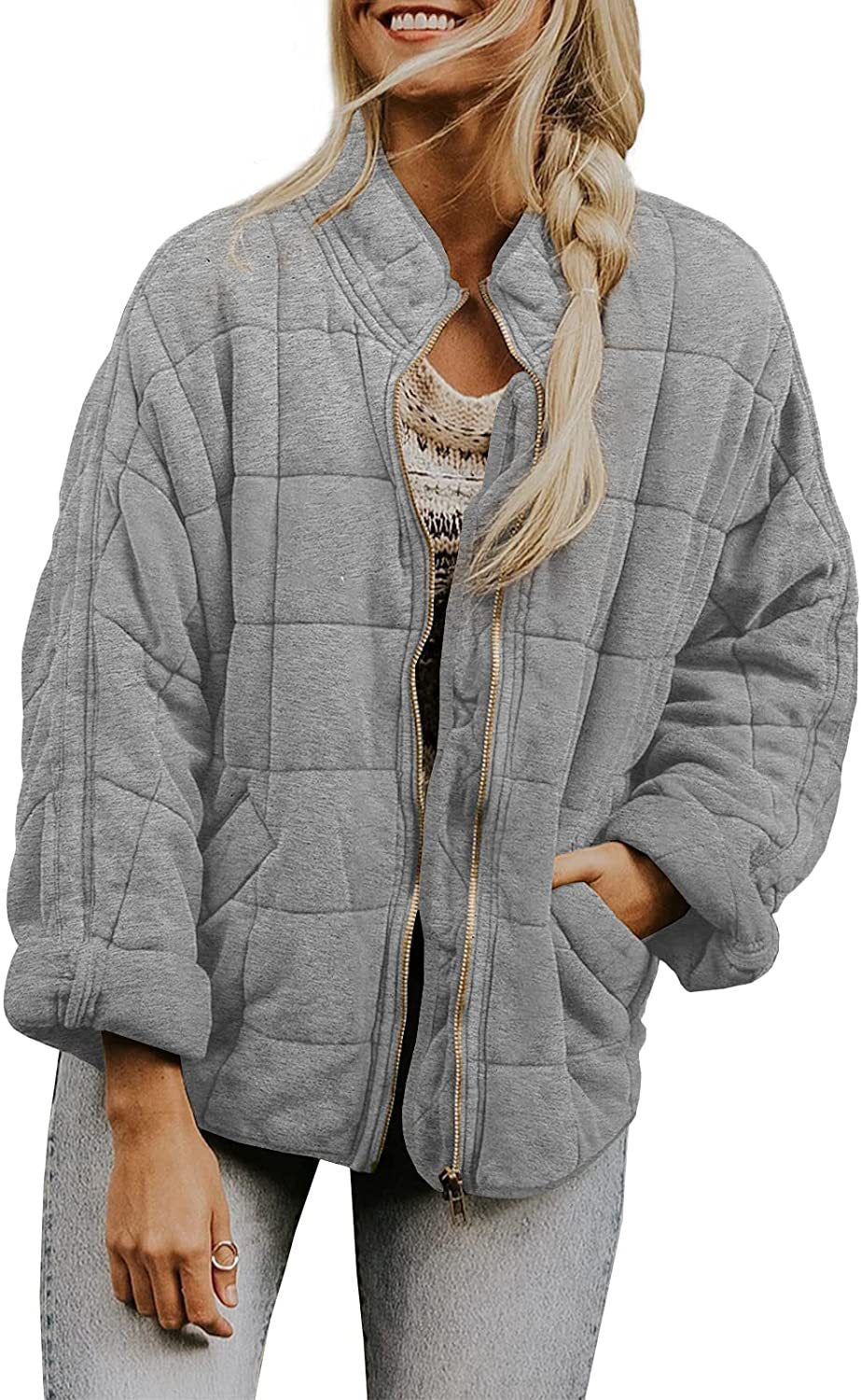 Kadın Oversize Peluş Kare Desenli Mont