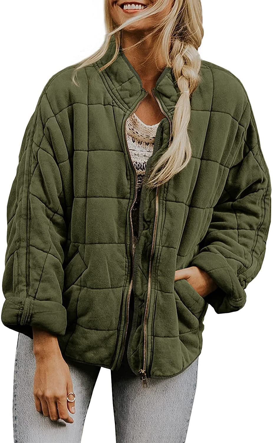 Kadın Oversize Peluş Kare Desenli Mont