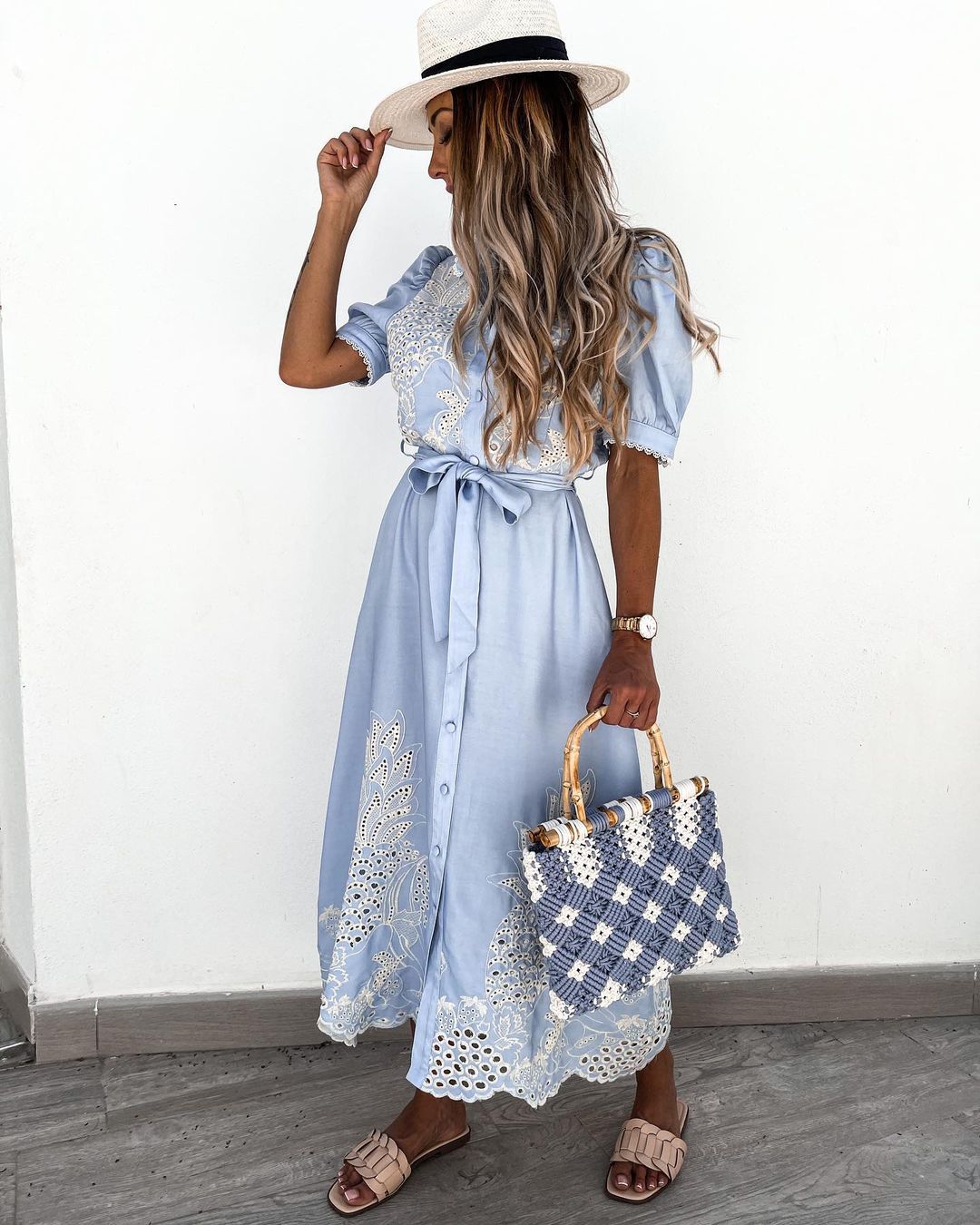 Lamoderoyale™ | Bella Brode Midi Elbise