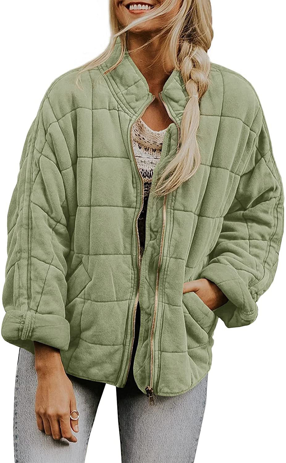 Kadın Oversize Peluş Kare Desenli Mont