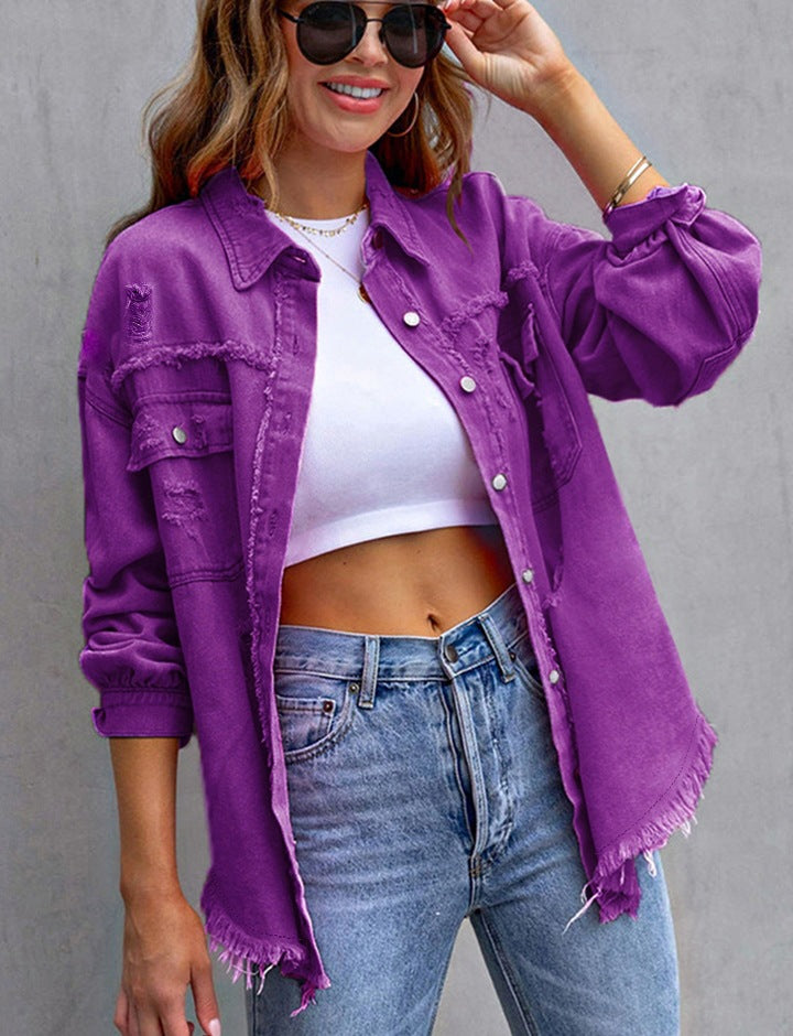 Lamoderoyale™ | Yırtık Görünümlü Denim Ceket